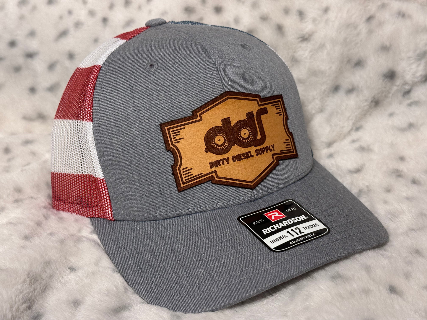 Leather Patch Turbo Trucker Hats