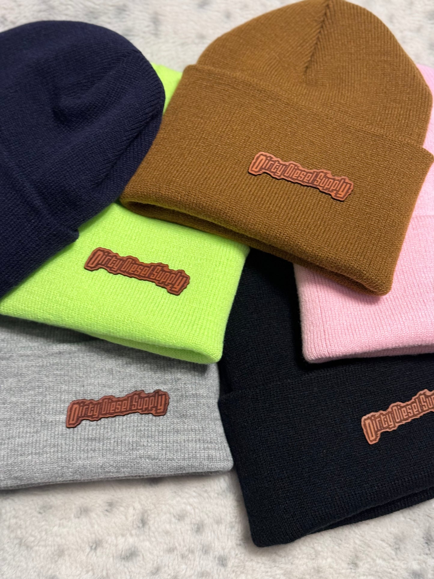 Leather Patch Dirty Diesel Supply Beanies