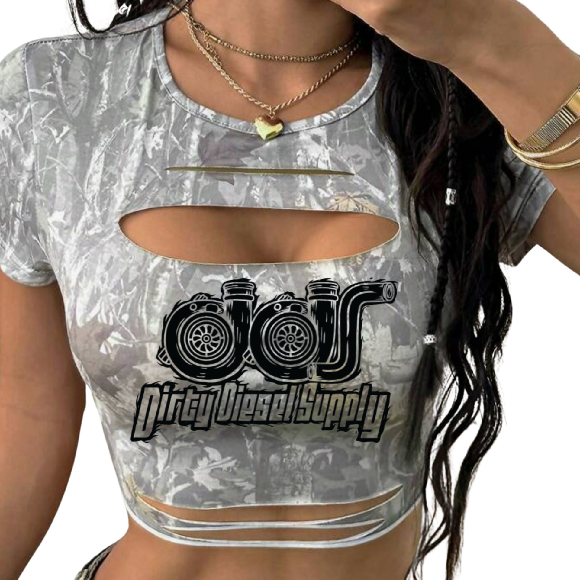 Cutout Camo Crop