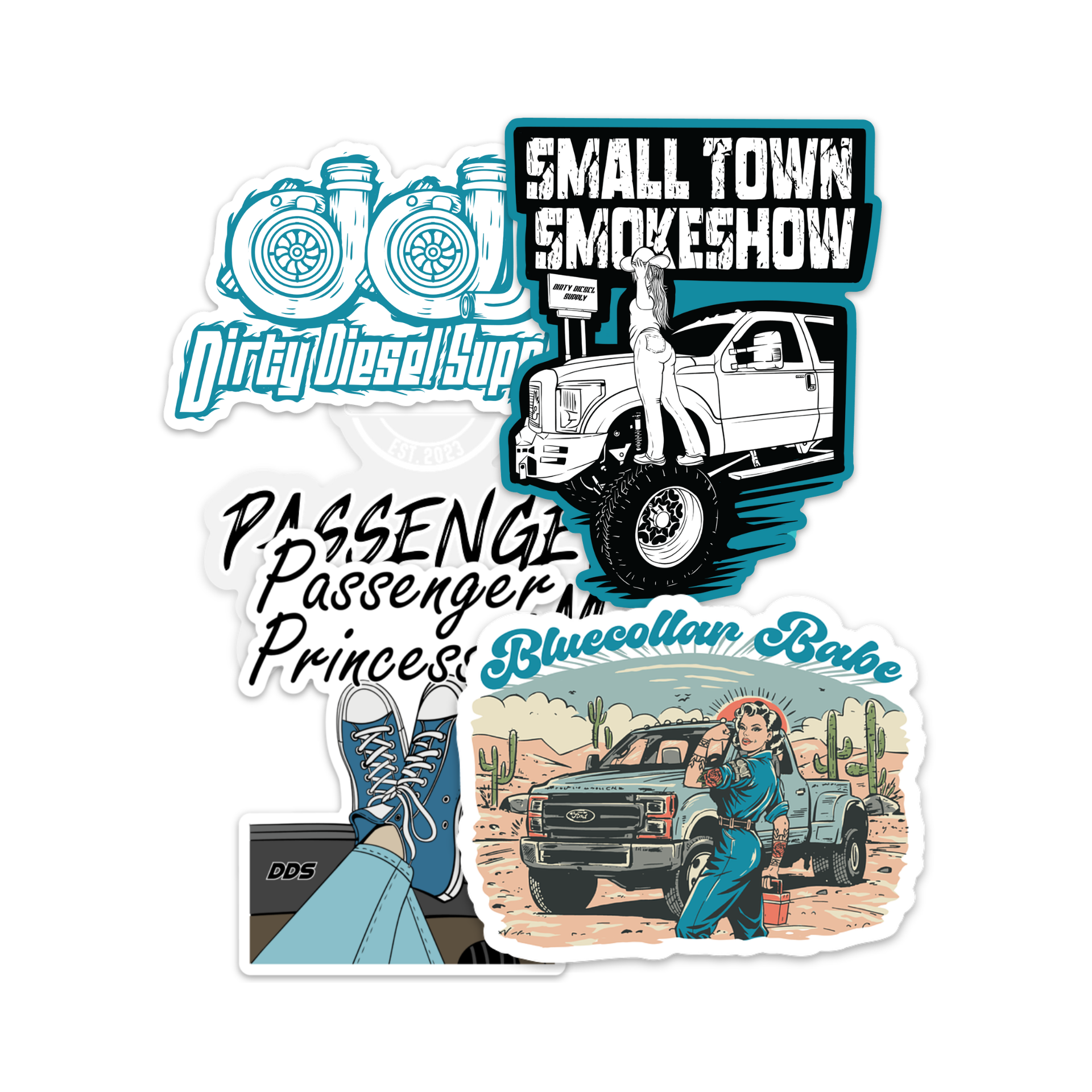 Teal Girly Sticker Pack