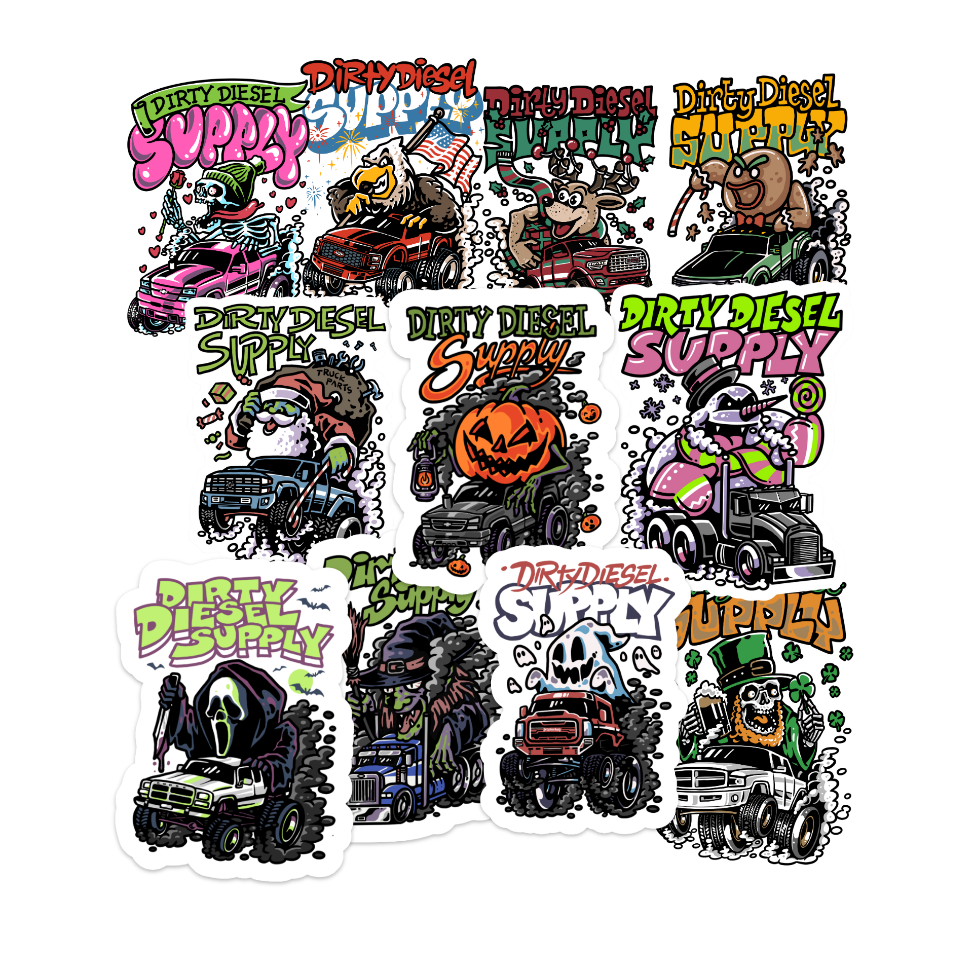 Holiday Truck Sticker Pack